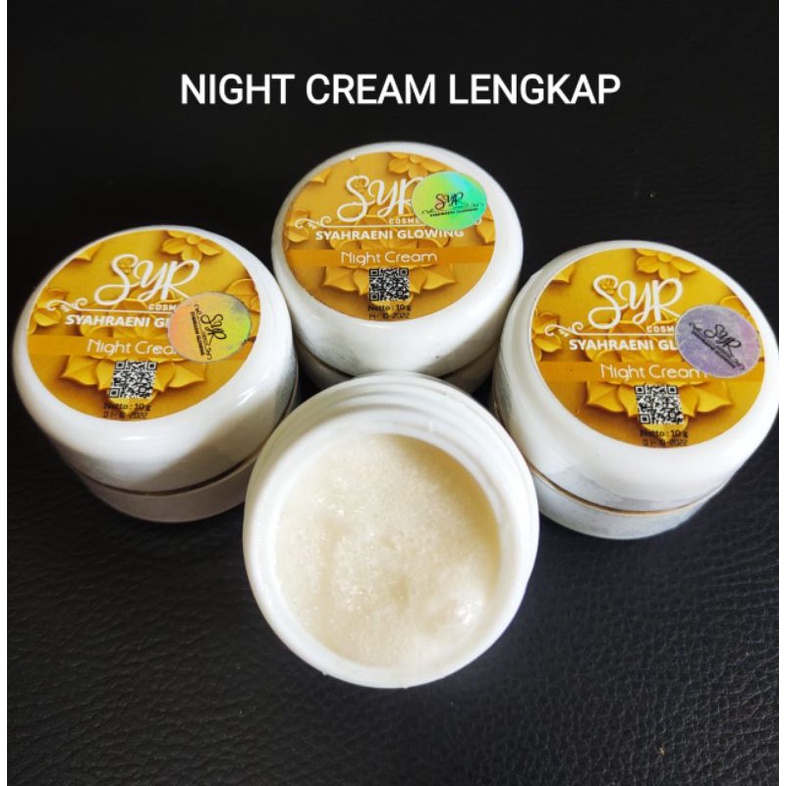 Bisa cod bpom skincare eceran night cream syahreni glowing paket lengkap night cream syr glowing nig