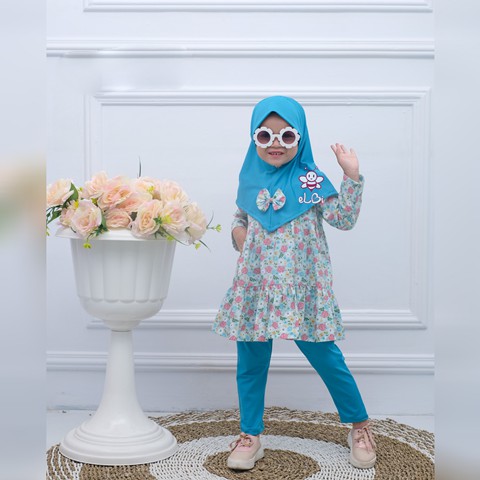 Baju Anak Taalia Legging Set / Baju Muslim Anak Perempuan eLBi Cantik 1-6 Tahun / Gamis Anak