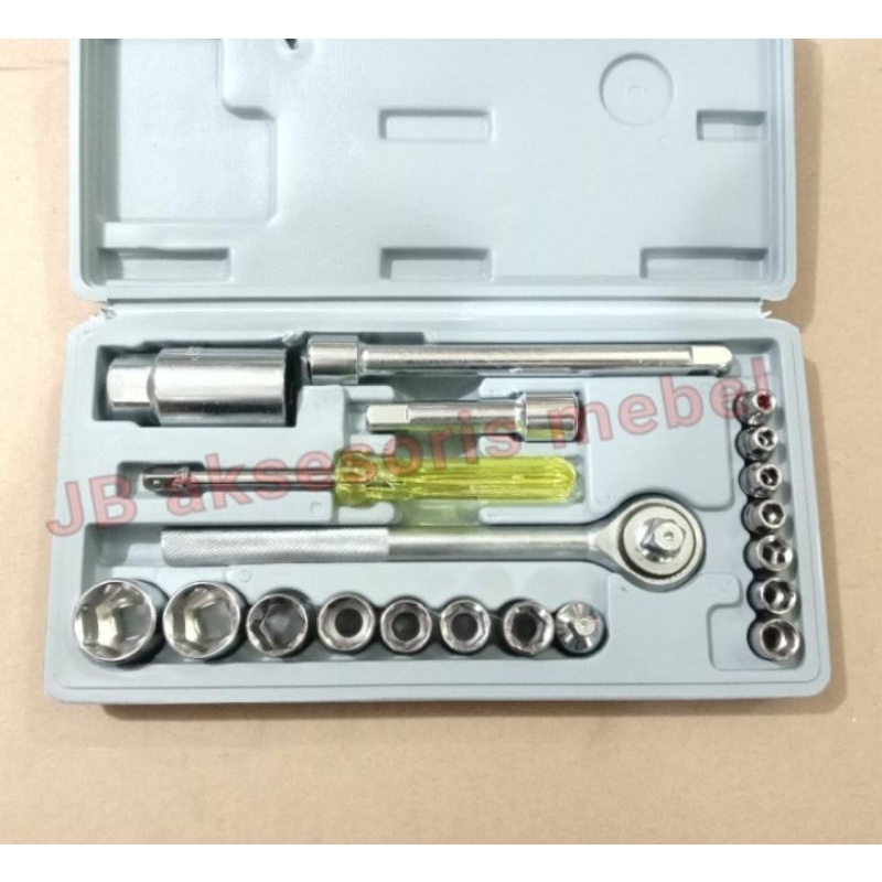 KUNCI SOCK SET 21pcs MERK ATS / KUNCI OBENG SHOCK SOK SOCKET 21pcs ATS