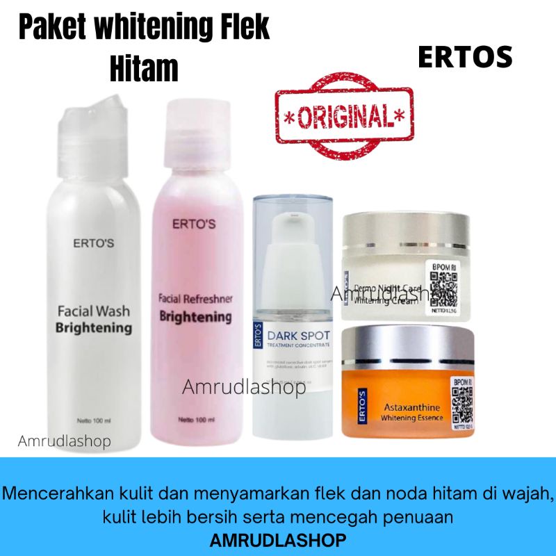Ertos Paket Lengkap Whitening Flek Hitam Original BPOM