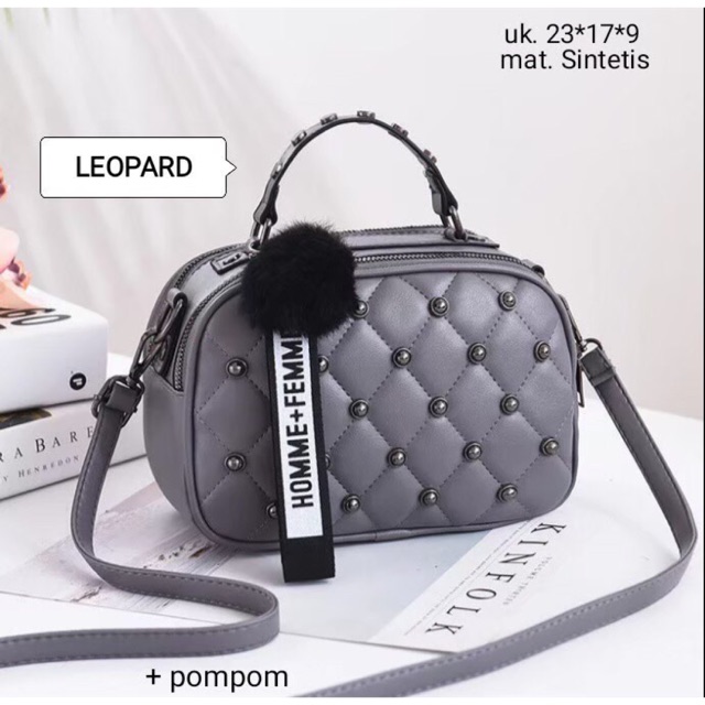 Tas Wanita SLINGBAG FULL STUD Free Pompom L’PARD