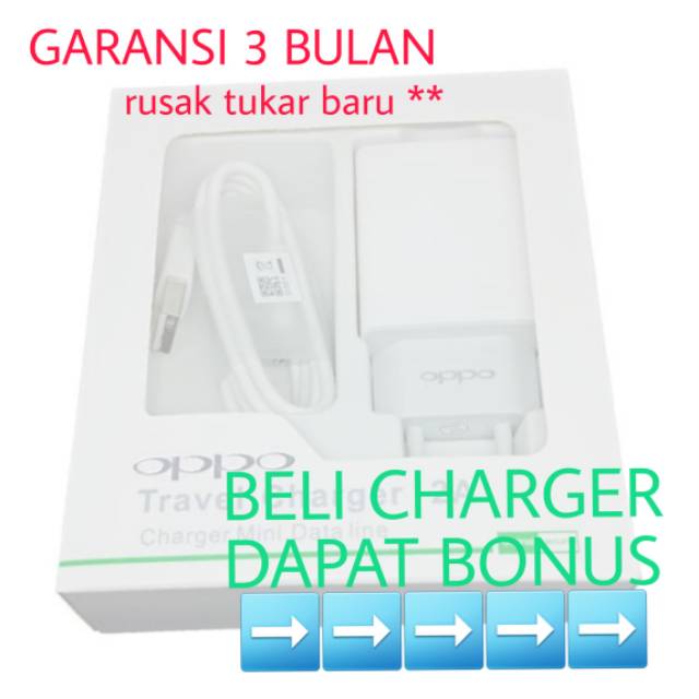 Casan/charger OPPO ORIGINAL [GARANSI] A37 A3S F5 F7 A71 A57 A39 A83 F1S bonus earphone