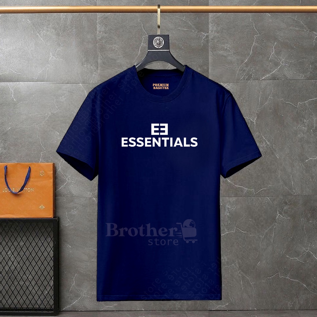 BROTHERSTORE Kaos Distro Pria ESSENTIALS3 Text Hitam Premium