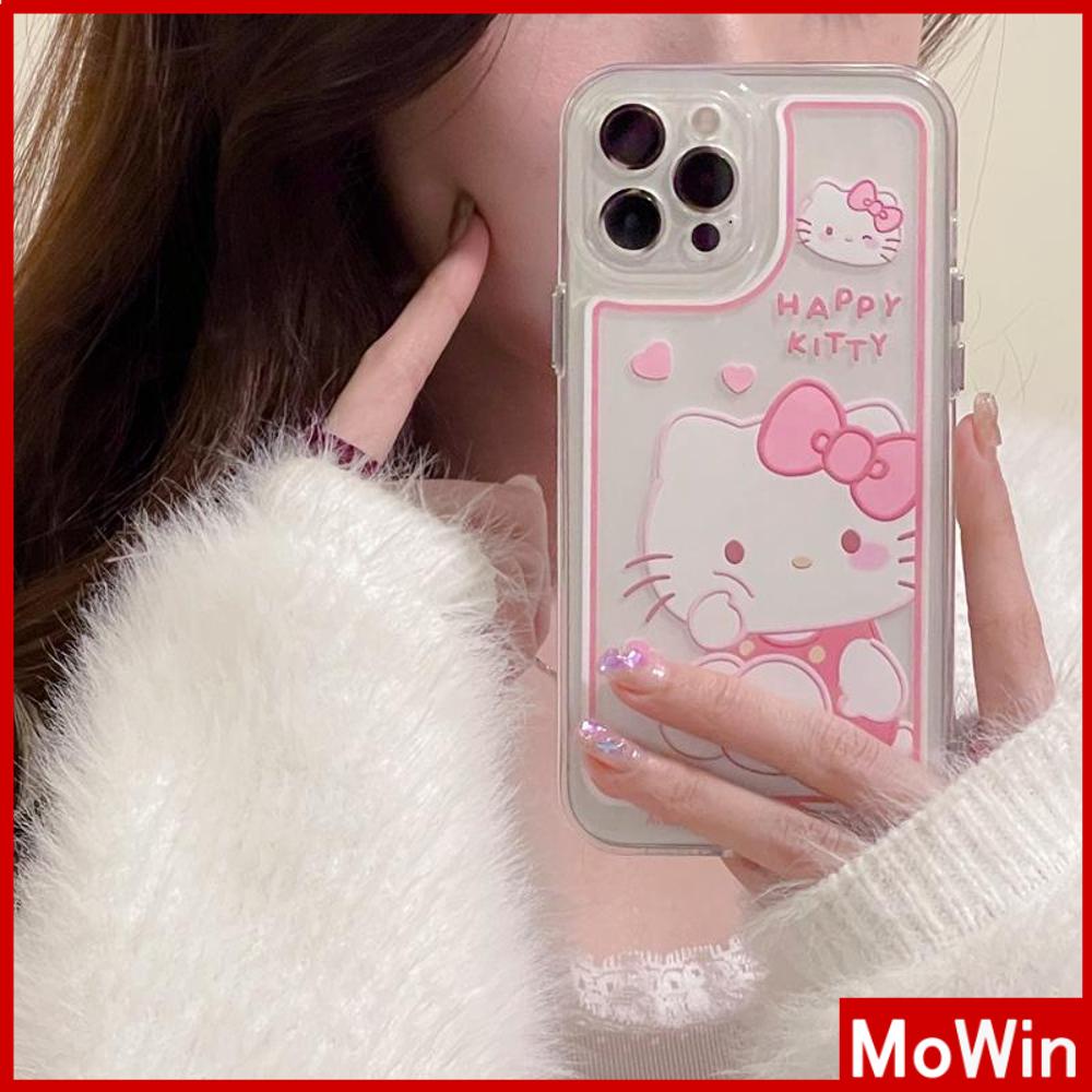 iPhone Case Clear Case Soft Thick TPU Shockproof Super Transparent Protection Camera Plating Button Pink Cartoon Cute For iPhone 13 Pro Max iPhone 12 Pro Max iPhone 11 iPhone 7Plus