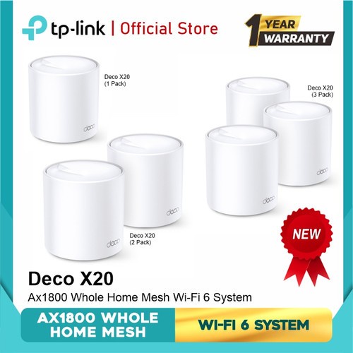 TP-LINK DECO X20 1/2/3 PACK AX1800 Whole Home Mesh Wi-Fi 6 System