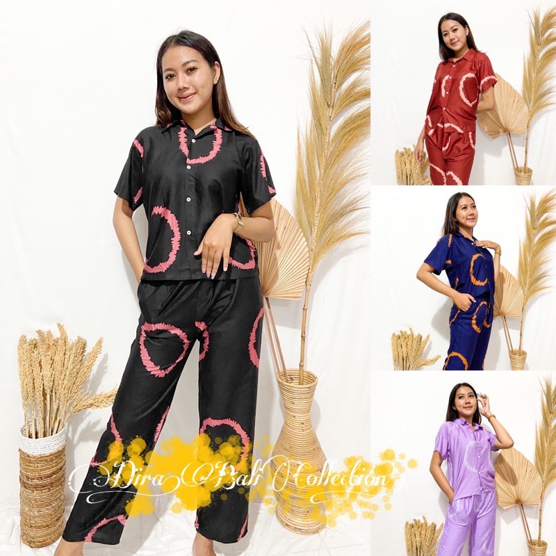 PUSAT FASHION WANITA TERLARIS SETELAN KEMEJA SHIBORI | PIYAMA SHIBORI | BAJU BALI