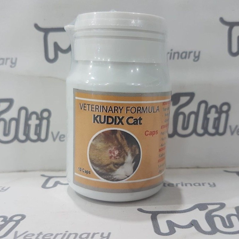 KUDIX CAT 10CAPS Mengobati scabies,eksim,gudig,gatal,dan koreng kucing