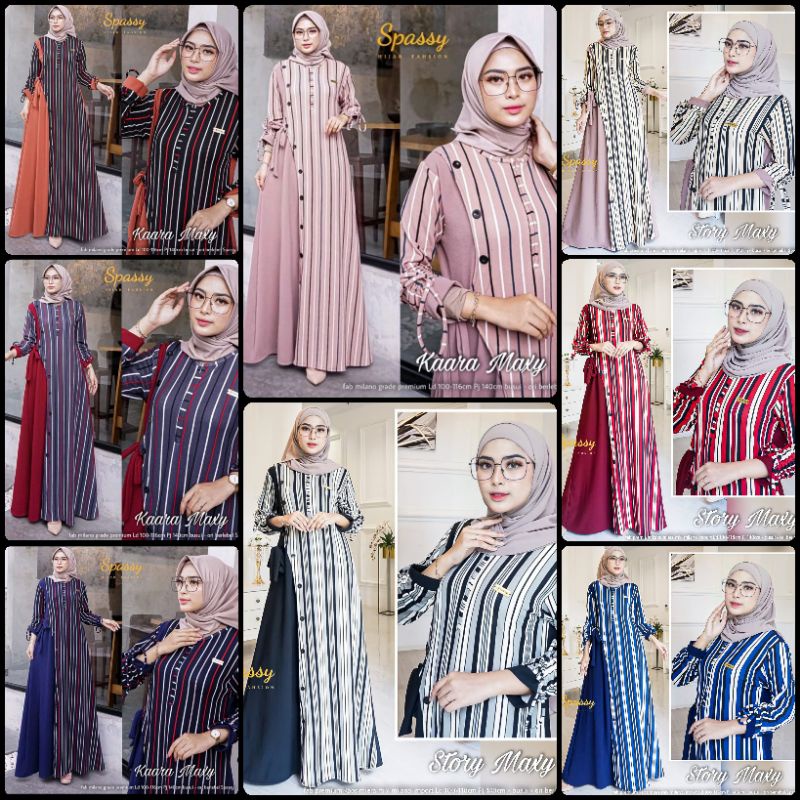 [Ready stok] Viola + Story + Kaara Maxy ORI BY SPASSY BAHAN WAFFLE