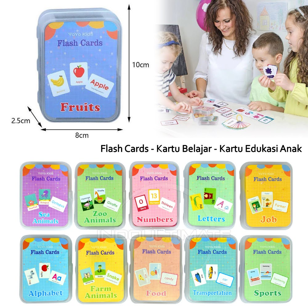 Flash Card  Ring TO-F08 Kartu Pintar Edukasi Anak kartu mainan anak isi 50pcs