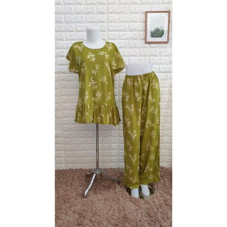 daster one set celana panjang baju pendek motif hureem.id