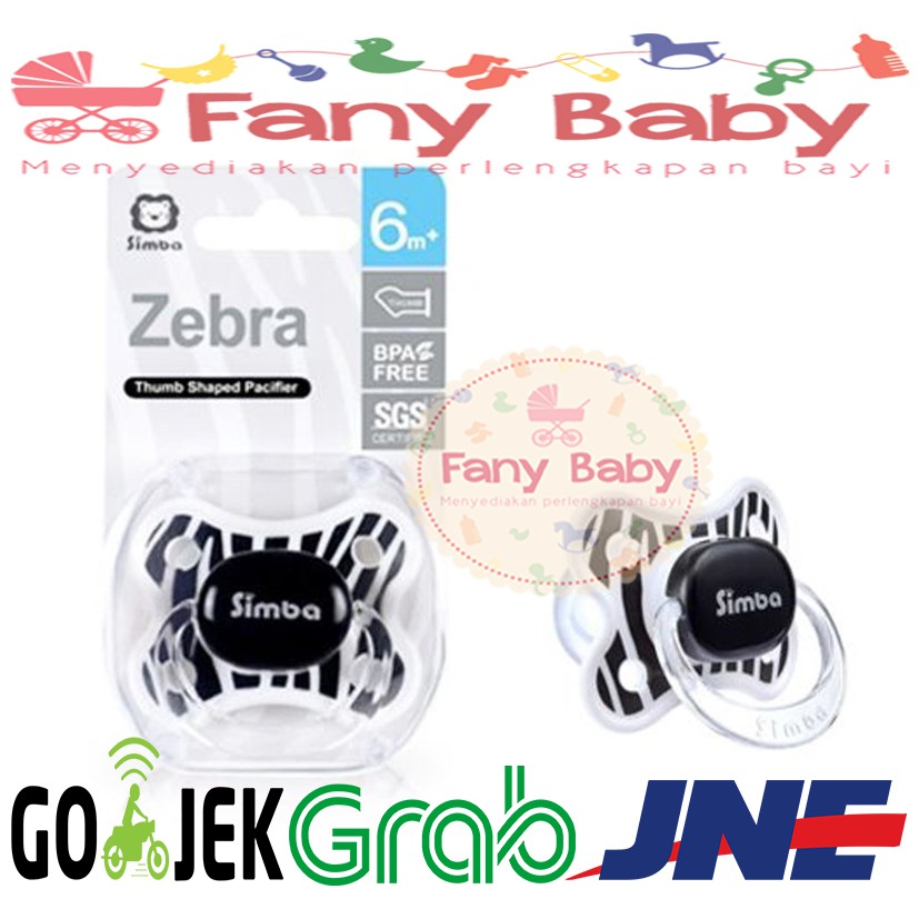 Simba Zebra Thumb Shaped Pacifier 0m+ &amp; 6m+ / Empeng Bayi