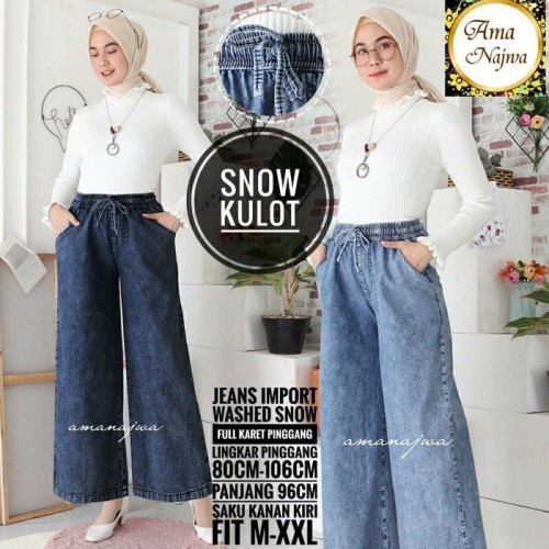 CELANA KULOT JEANS SNOW CELANA KULOT CELANA JEANS WANITA