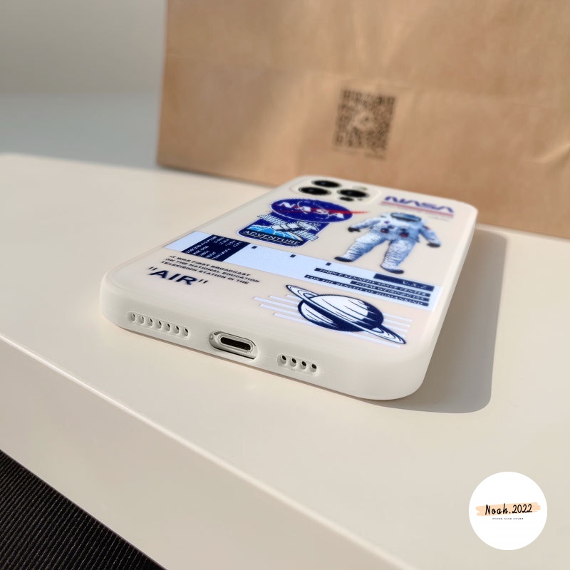 Soft Case TPU Motif NASA Astronot Untuk iPhone 13 12 11 Pro Max X Xs Max XR 8 7 Plus C25S A16 A74 C25 C12 C11 8 C20 Y11 Y12 Y5A Y53 A7S