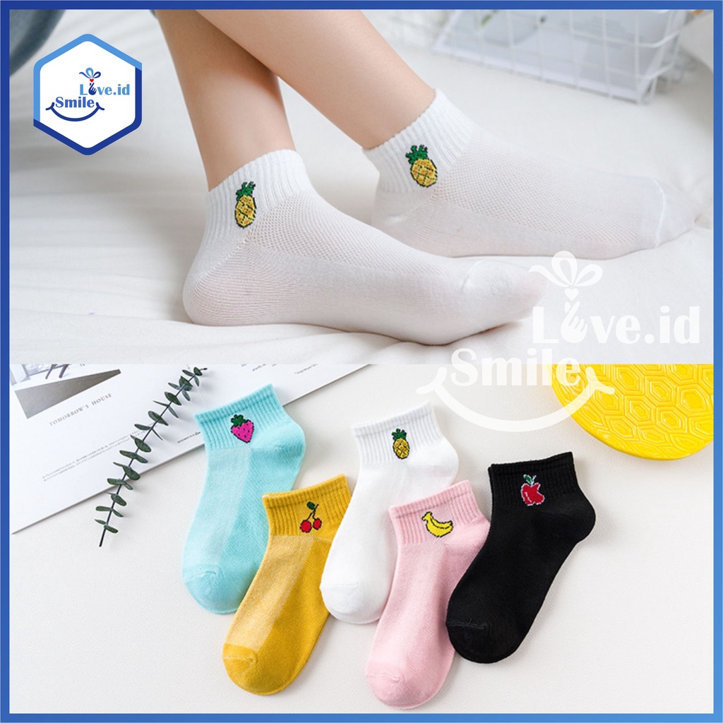 Kaos Kaki motif Buah Fruit Fashion Unisex Pria Wanita Murah Ankle Socks KK004