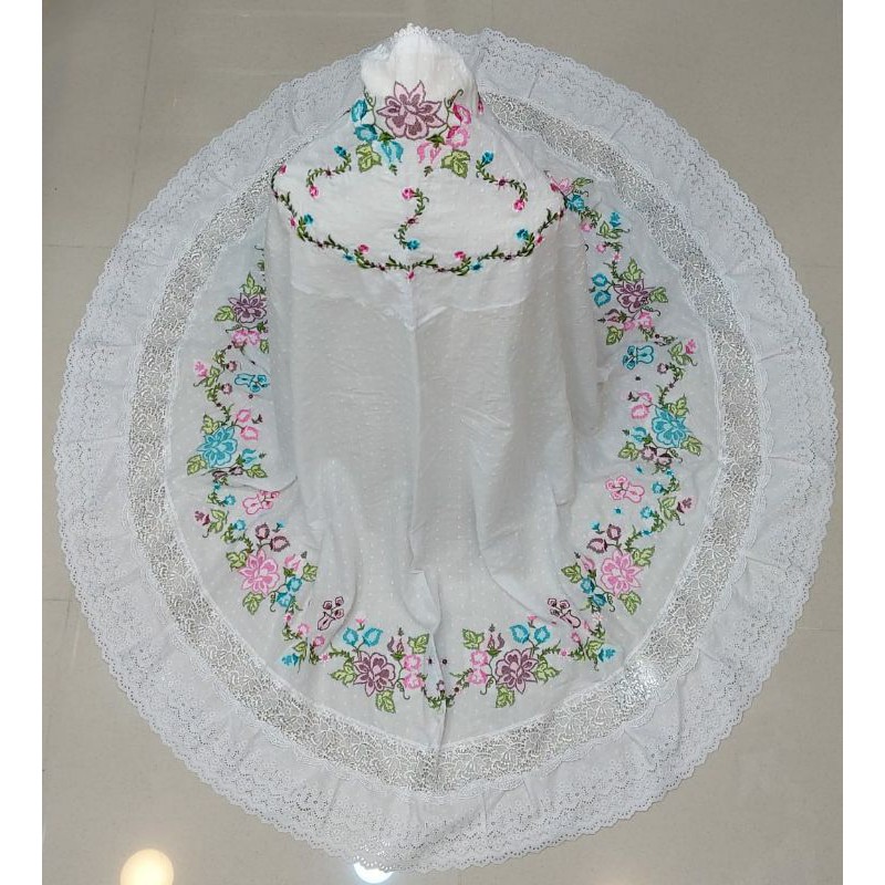 mukena katun paris bordir khas bukittinggi