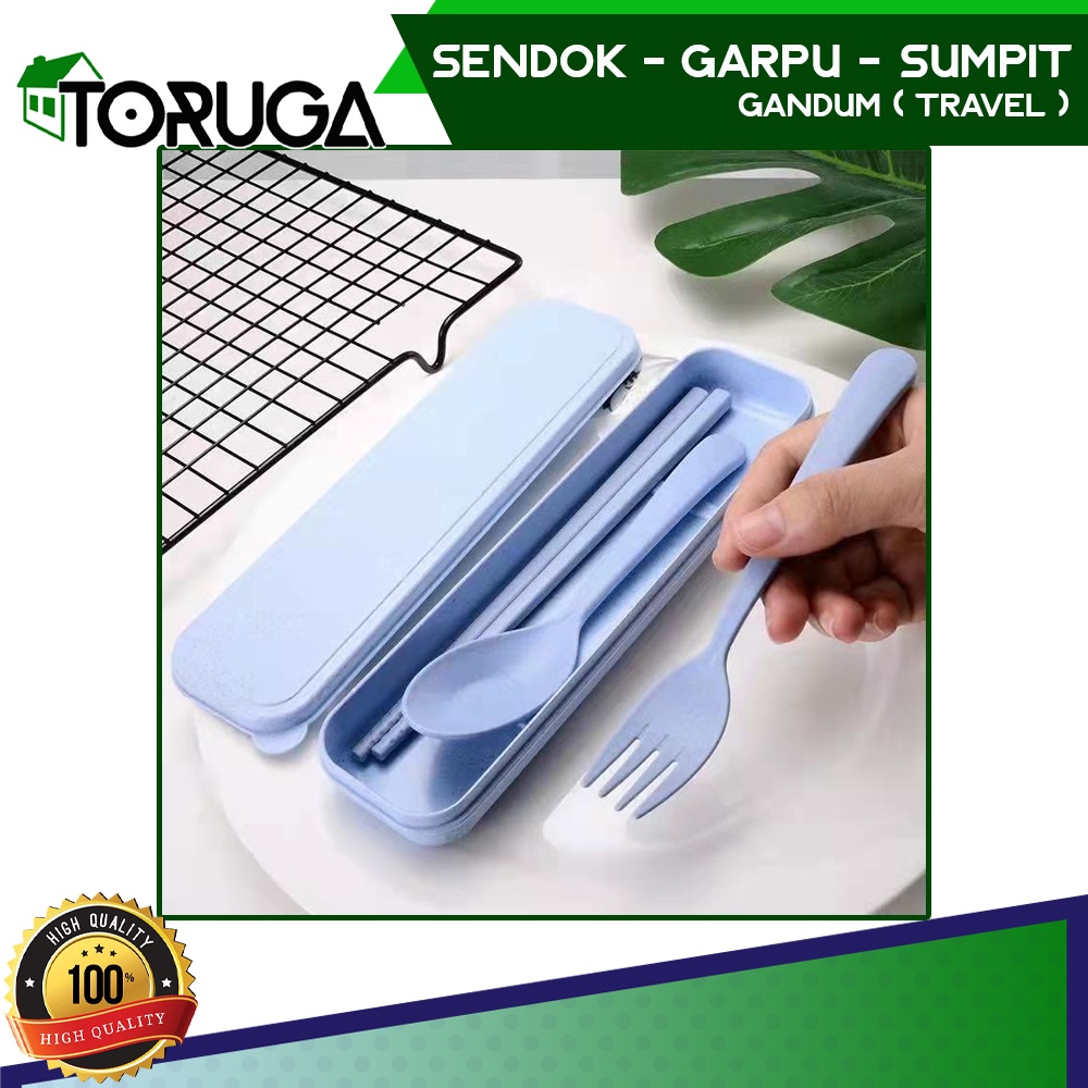 Set Alat Makan Cutlery Portable Praktis Ramah Lingkungan Plastik Warna Pastel Lucu Praktis