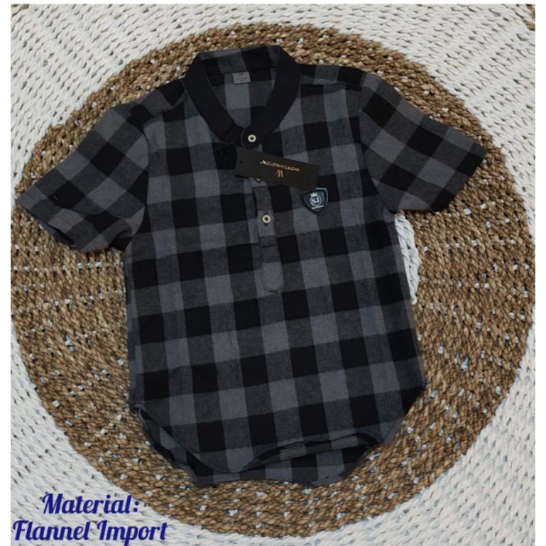 Kemko Anak baju anak laki laki bahan flanel import motif kotak kotak