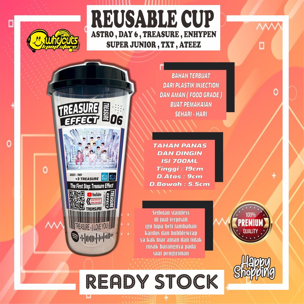 [MHN BACA DESKRIPSI PRODUK] REUSABLE CUP ATEEZ TXT ASTRO SUPER JUNIOR DAY 6 ENHYPEN TREASURE (READY)