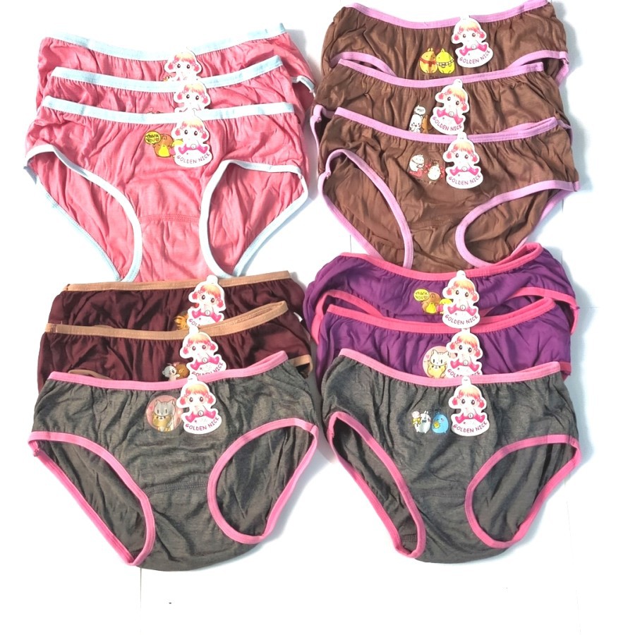 6 Pcs Celana Dalam Anak Perempuan Golden Nick SA045 CD Underwear