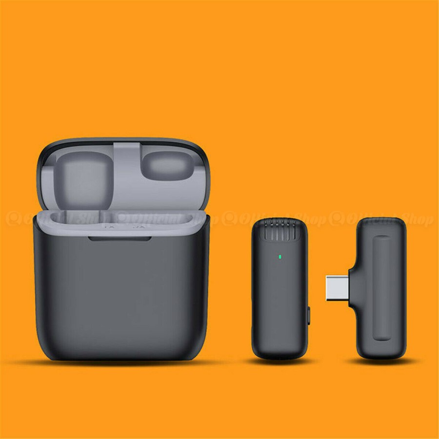 Wireless Lavalier Mic J11 with Case Charger Clip On Type C HP Android