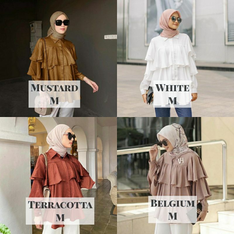 ZETA Blouse MUSTARD M WHITE M TERRACOTTA M BELGIUM M by Vanilla Hijab