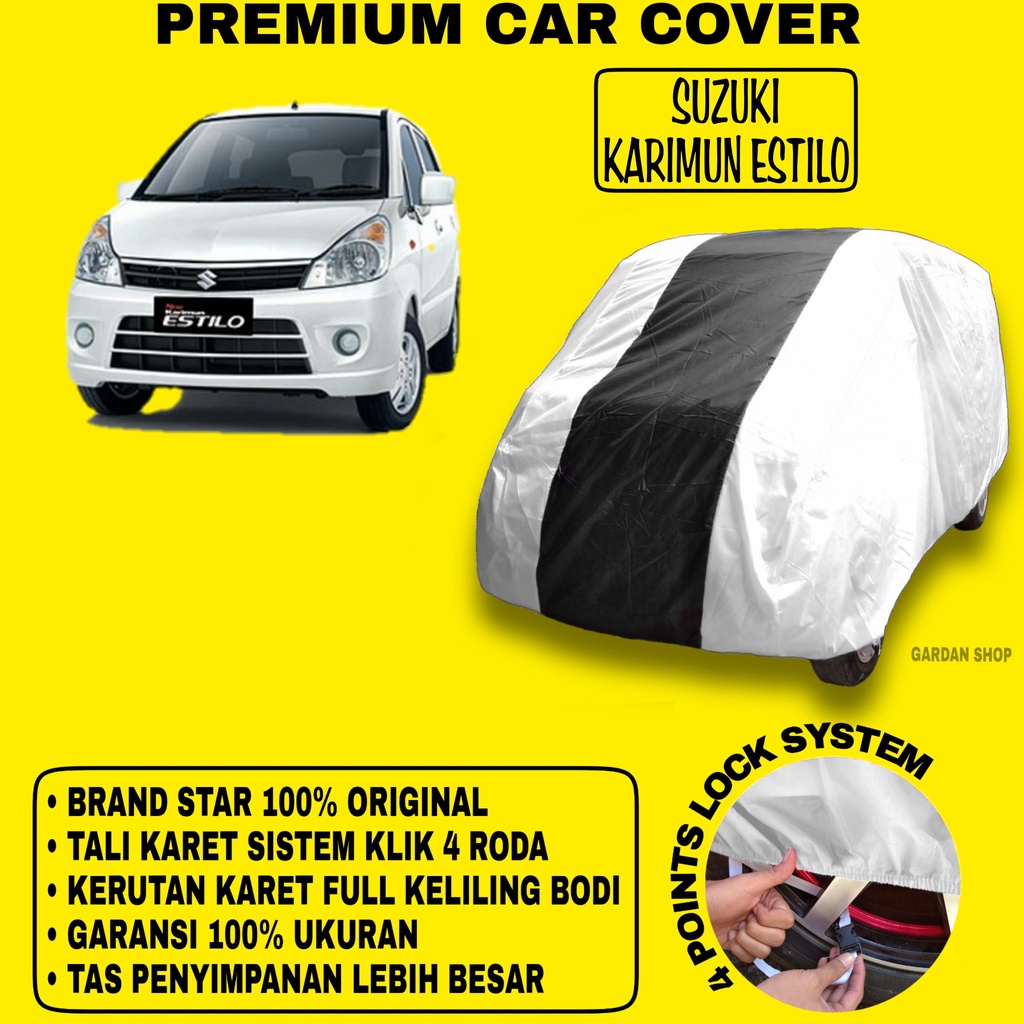 Body Cover SUZUKI KARIMUN ESTILO SILVER HITAM Penutup Bodi Mobil Suzuki Karimun Estilo Waterproof PREMIUM