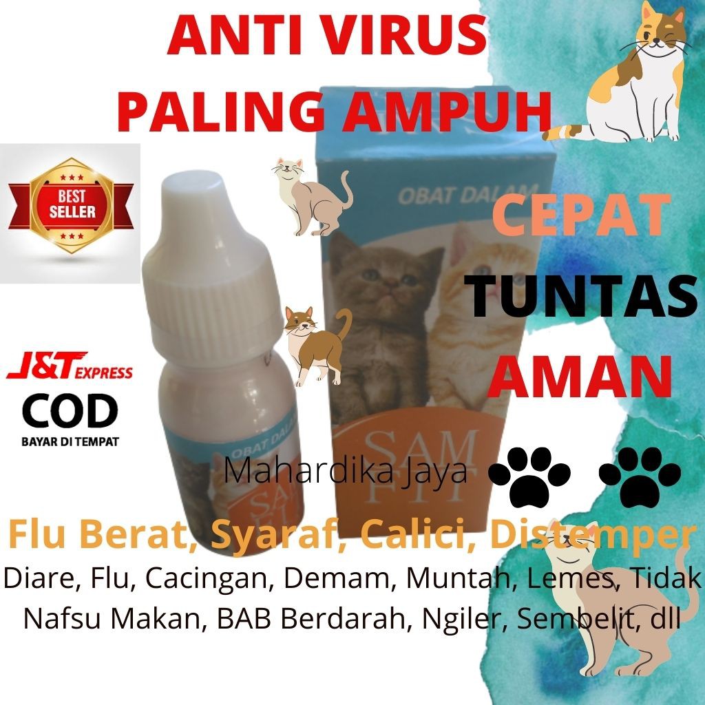 Samfit For Cat 15ml Obat Kucing Kitten Mencret Diare Muntah Lemes Tidak Mau Makan Shopee Indonesia