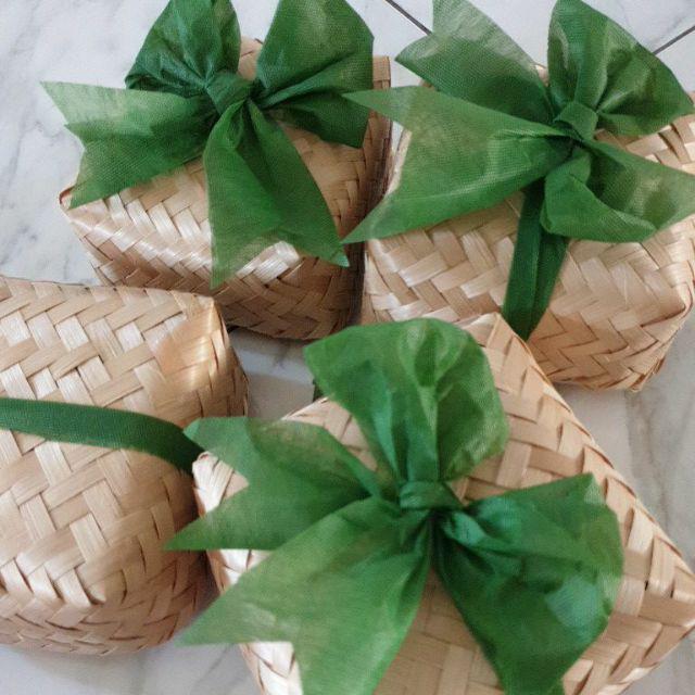 Besek Bambu Catering Kue Souvenir 15x15cm Sepasang