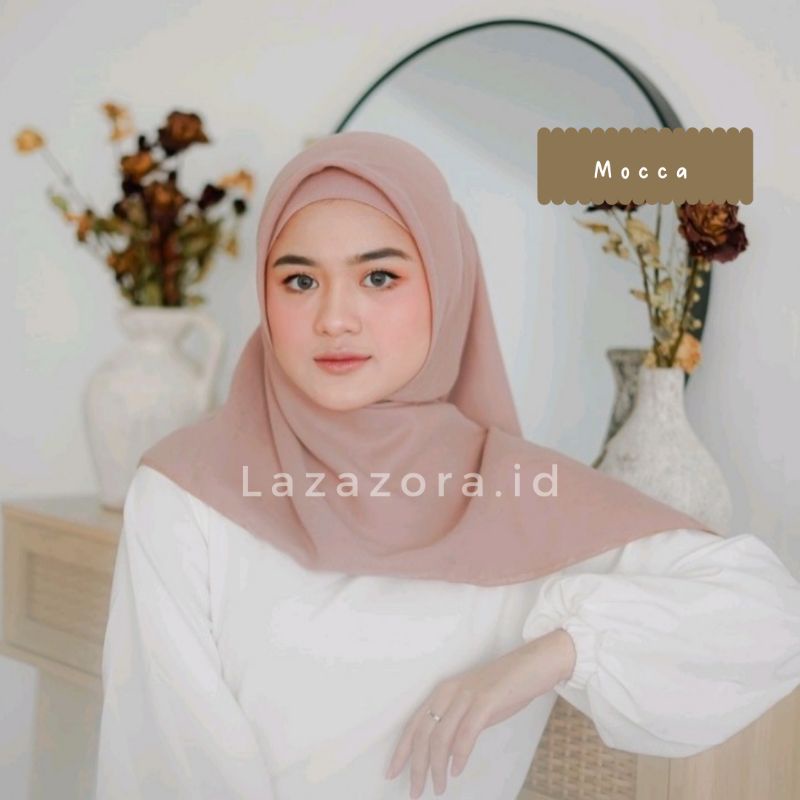 Hijab Segiempat Paris Premium Original Jahit Tepi 115×115 Cm Murah Anti Nerawang Tebal Anti Letoy Anti Mleyot-Mocca
