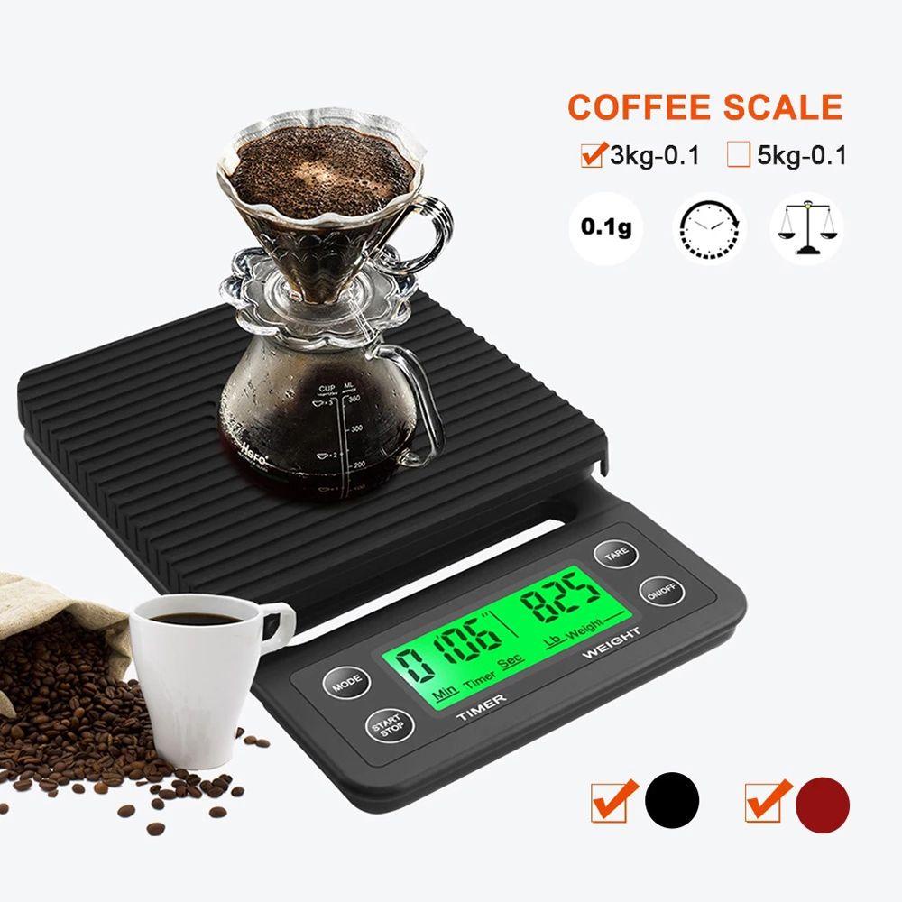 Top Drip Coffee Scale High Precision Dengan Timer Timbangan Elektronik LCD Pintar