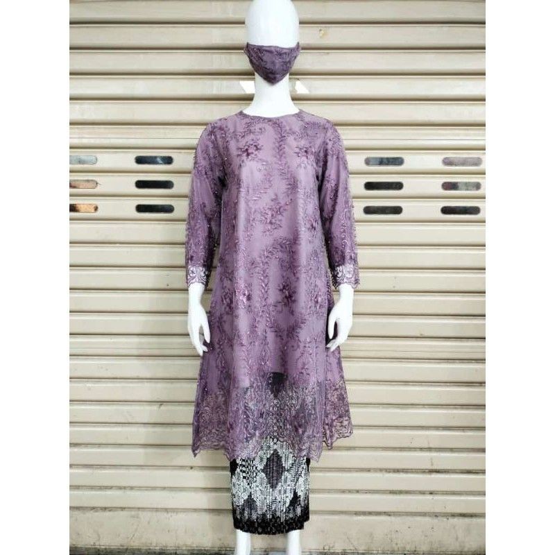 TUNIK TILE JUMBO LD 130.KEBAYA MODERN.KEBAYA TILE.BAJU KEBAYA-LAVENDER