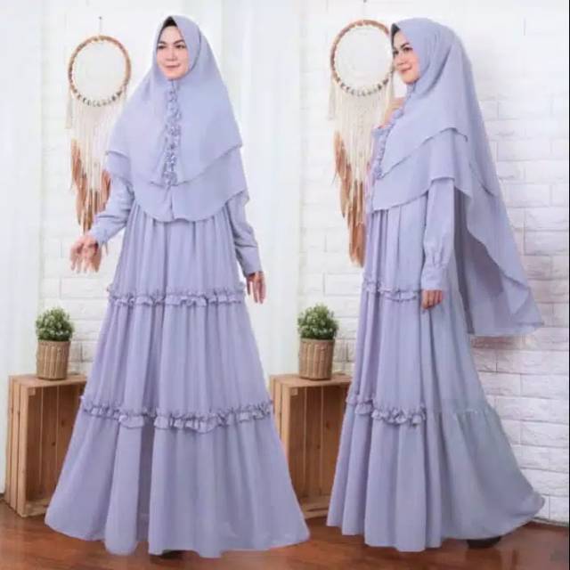 gamis ceruty set khimar/khimar ceruty