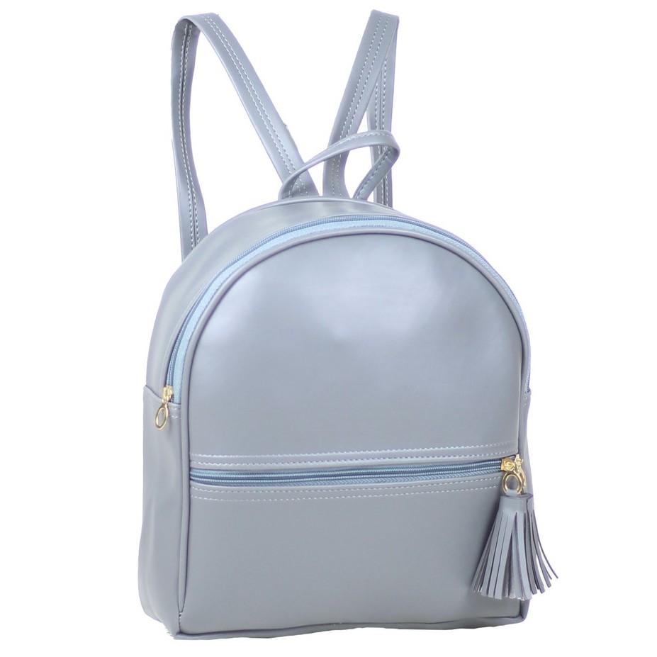 Ransel Wanita Cantik Terbaru Backpack Kekinian Fashionable Warna abu Berkualitas Tas Gendong Cewek