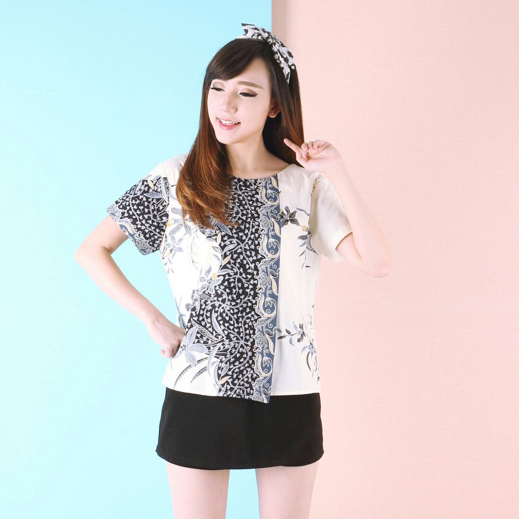 TJ029 - CINDY TOP BATIK / Atasan Wanita Batik / Baju Batik Fashion Trendy Kekinian