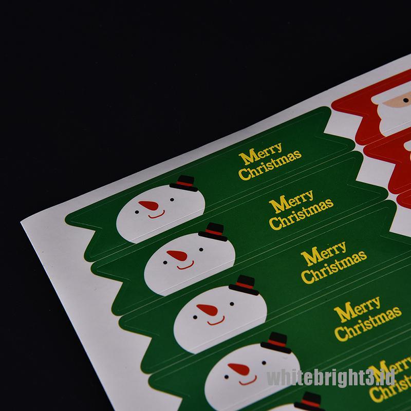 &lt; White3 &gt; 36 Pcs Stiker Label Motif Santa Claus Natal Untuk Dekorasi Scrapbook / Kartu DIY