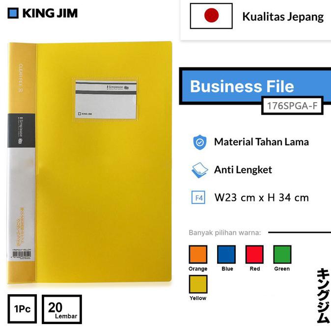 

Clear File King Jim Folio 176SPGA-F / Clear Holder Folio F4 20 Pocket - Kuning