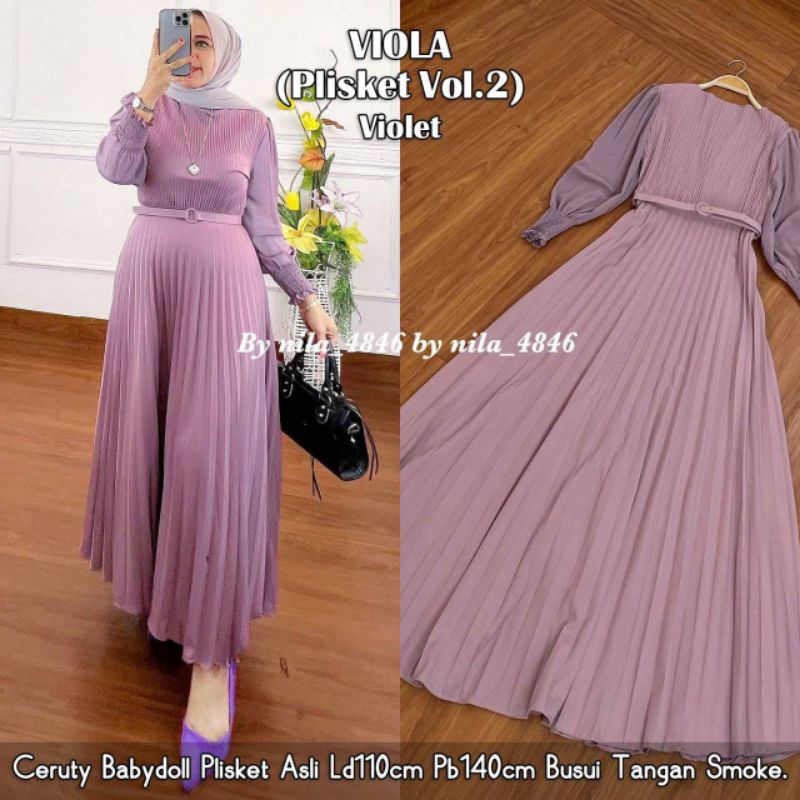 VIOLA PLISKET DRESS / DRESS PLISKET POLOS / DRESS PLISKET KEKINIAN
