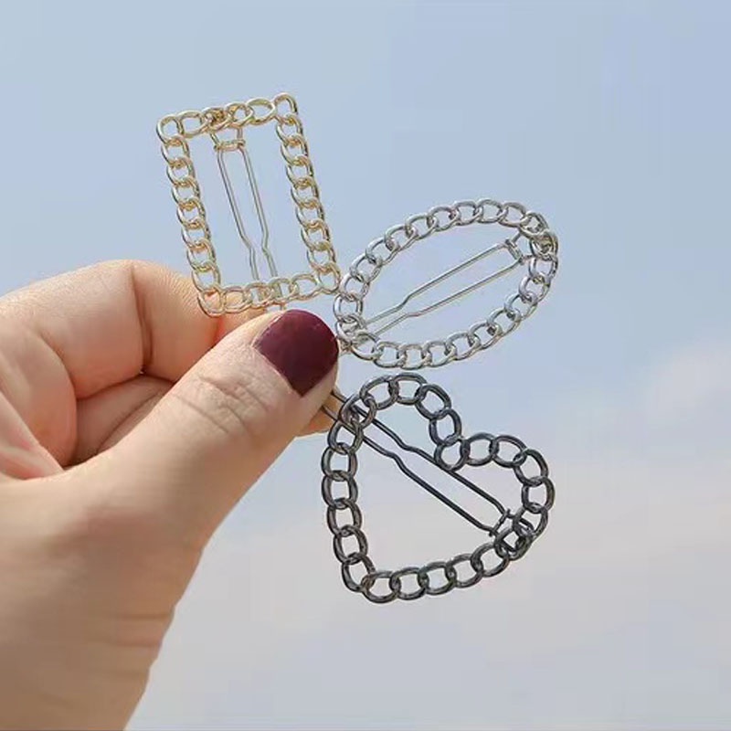 Jepit Rambut Wanita Korea Geometri Bahan Alloy Hairpin Fashion Korea
