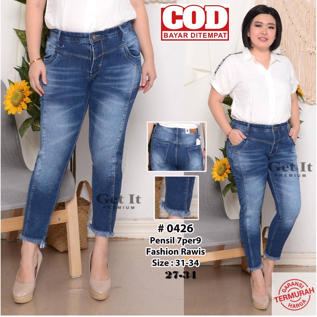 celana jeans woshing wanita terbaru original real pic siap kirim big size ada