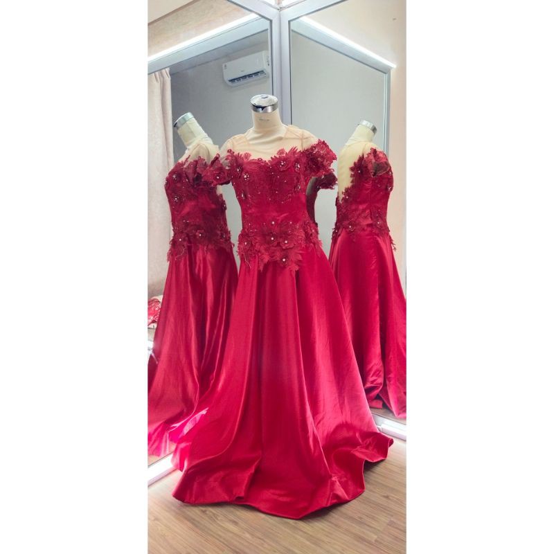 [GRATIS ONGKIR] Gaun  pesta merah 090 (big size) /gaun pesta second / gaun pesta preloved