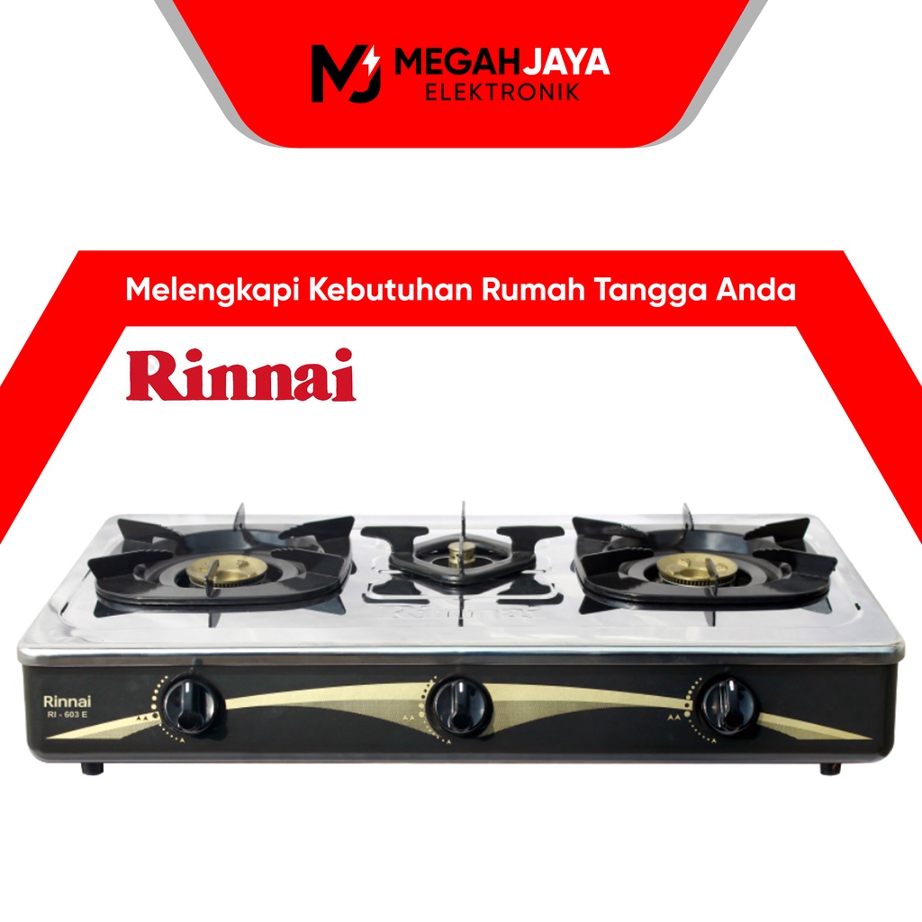 [COD READY] RINNAI KOMPOR RI 603E / RI-603E / RI 603 E / RI603 E (3 TUNGKU) GARANSI RESMI