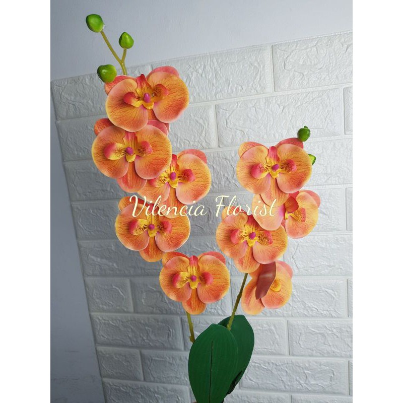 BUNGA ANGGREK ARTIFICIAL LATEX PALSU IMITASI HIAS DEKORASI/ARTIFICIAL FLOWER ORCHID LATEX 3D