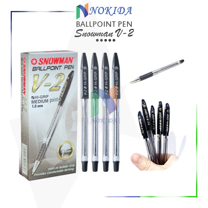 

Nokida Pulpen Snowman V-2/12 pcs / Ballpoint Pena Pen V2 1 mm/1 Pack