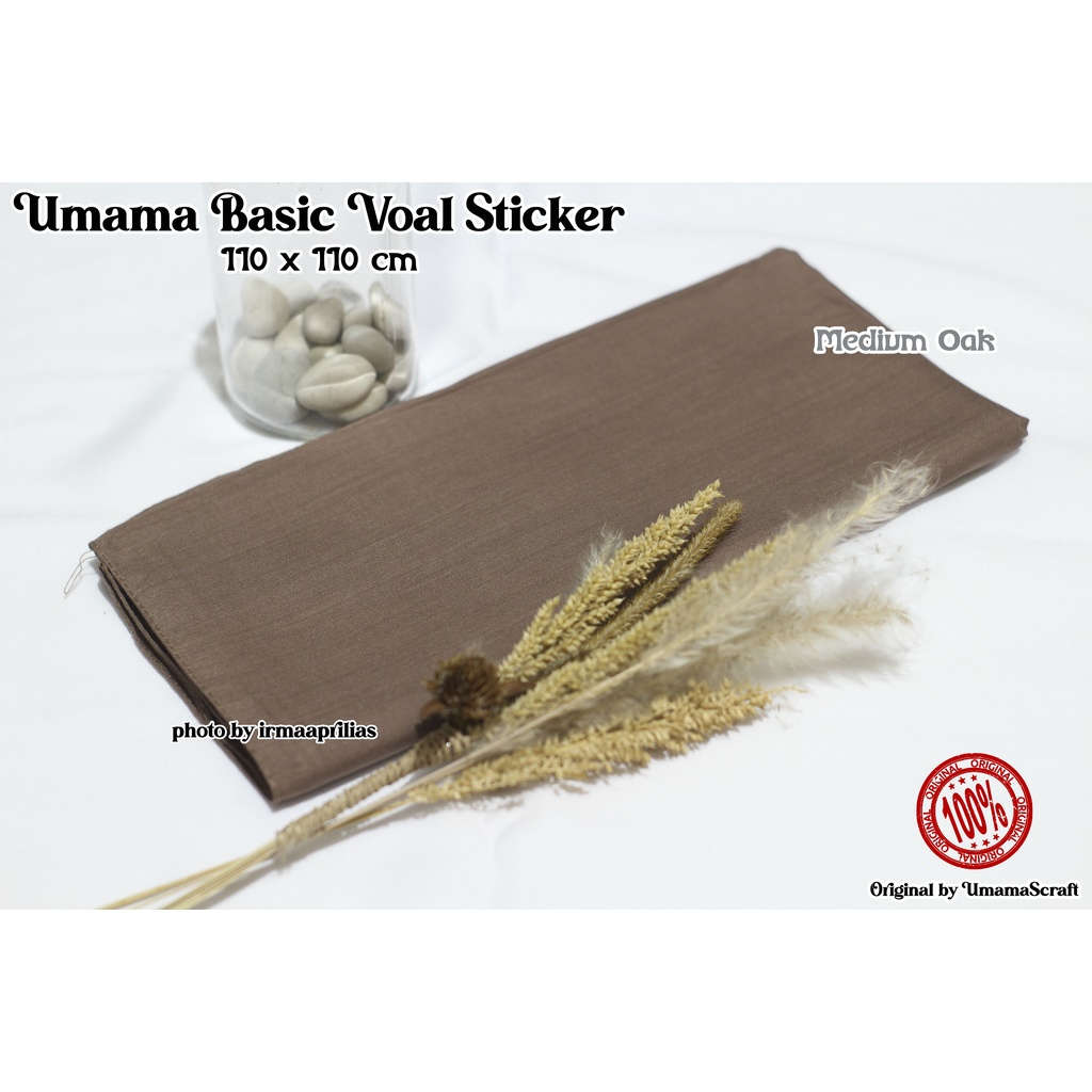 Hijab Basic Voal Umama Jilbab Segi Empat Polos Umama Kerudung Polos Segi Empat Part 2-MEDIUM OAK