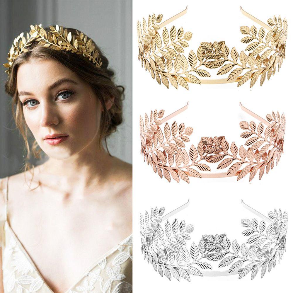 Needway Mahkota Pengantin Tiara Alloy Inserting Hair Clips Sisir Rambut Disk Hiasan Kepala Rambut Jepit Headband Daun Tiara