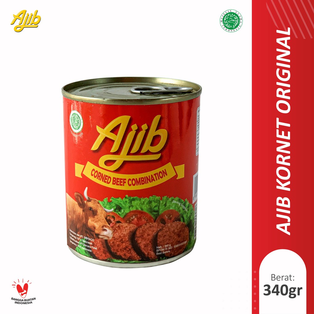 Ajib Kornet Sapi Original 340gr x 24klg KARTONAN - INSTANT &amp; SAMEDAY