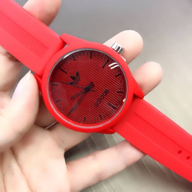 Jam Tangan Pria Wanita Sporty Warna  Merah Delima Keren New Arrival Untuk Aktivitas
