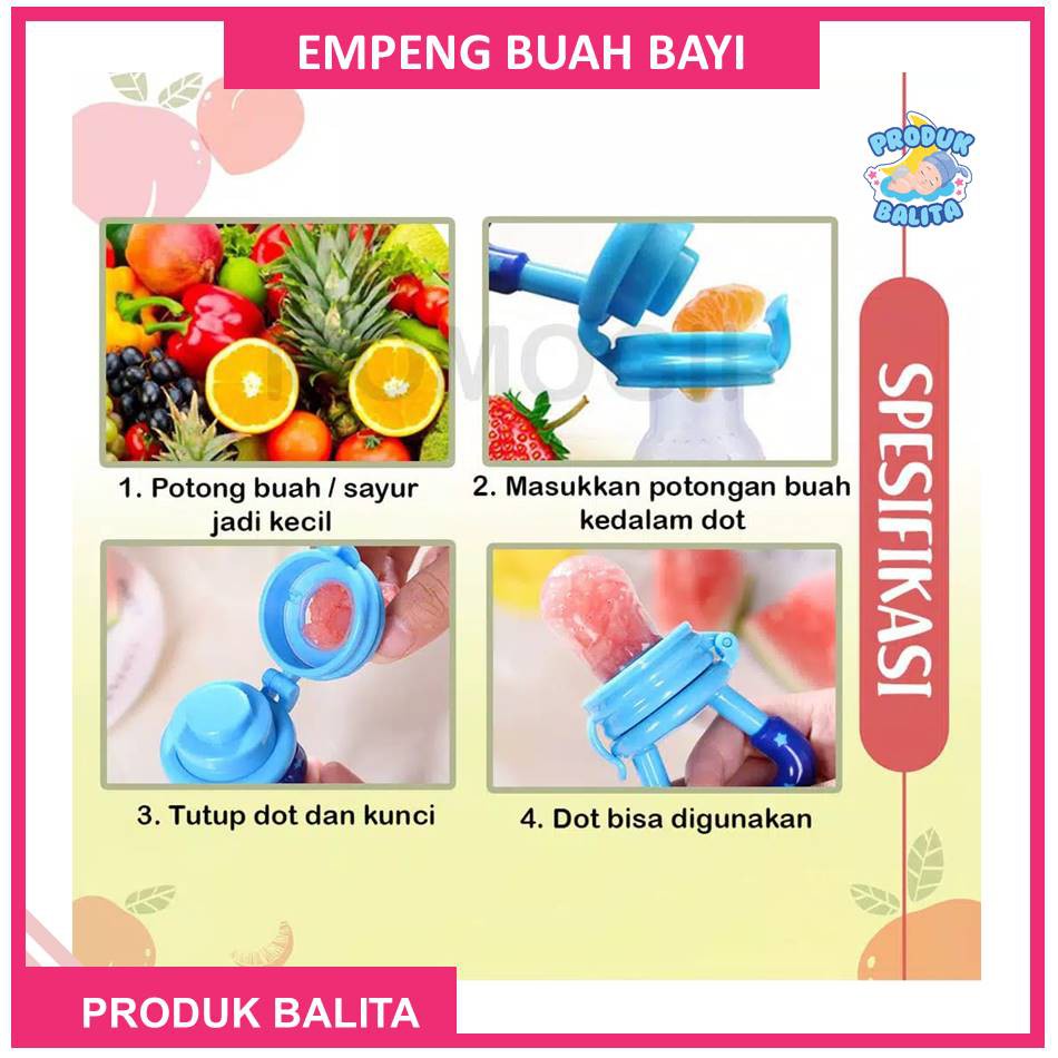 Dot Empeng Buah  Bayi Baby Fruit Feeder Rattle Teether Kompeng Pacifier Gigitan Bayi