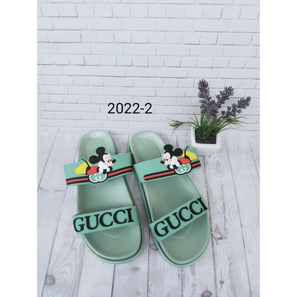 Sendal Mickey Mouse Wanita 2022-2 Jelly Import Tebal GC Sandal Selop Strip 2