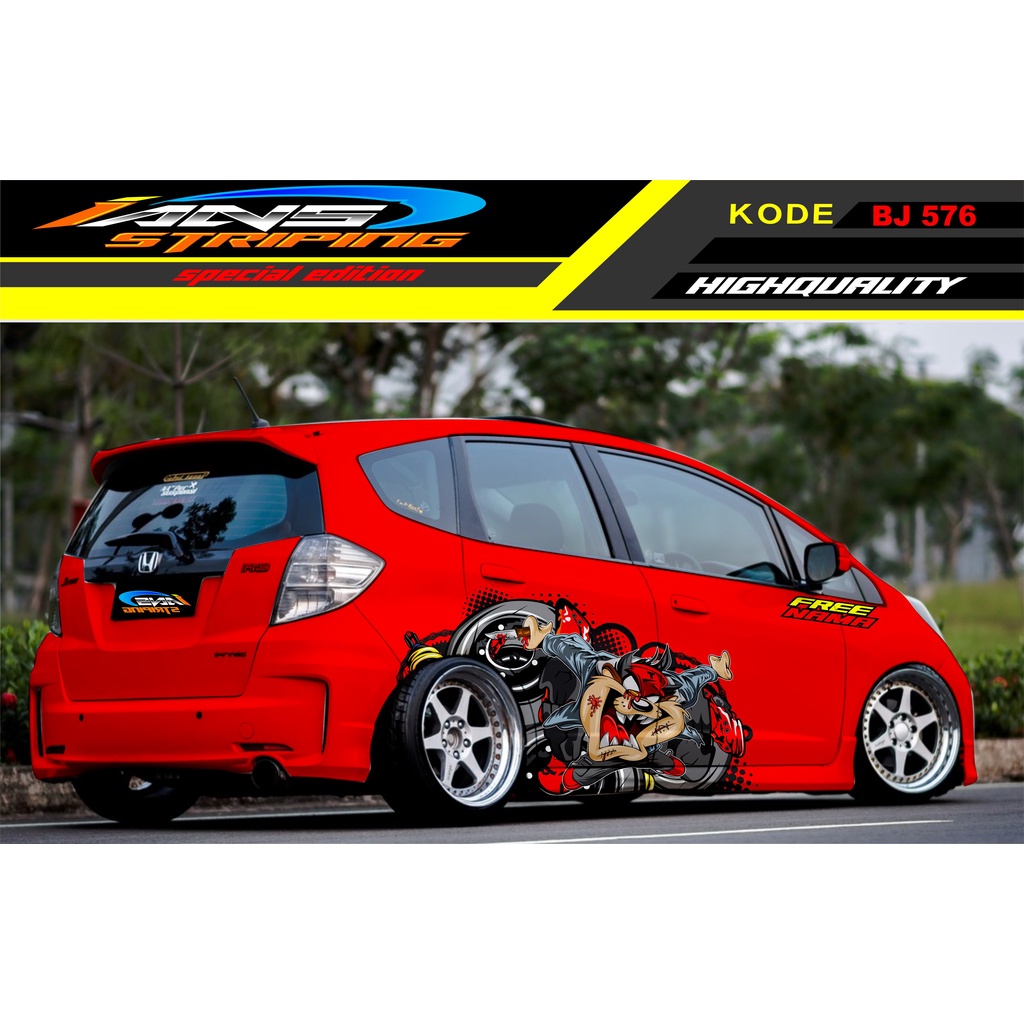 STIKER VARIASI MOBIL JAZZ AVANZA BRIO / STICKER TASMANIA / DECAL MOBIL HONDA / STIKER DECAL MOBIL / STIKER VARIASI